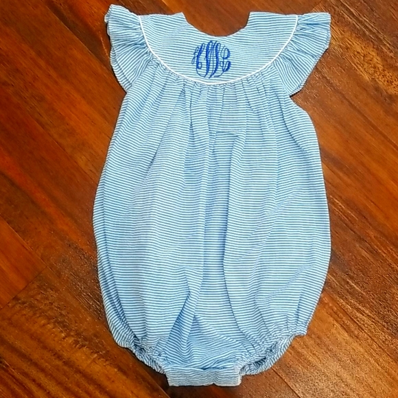 Smock bubble Size 2T Blue White - Picture 1 of 3